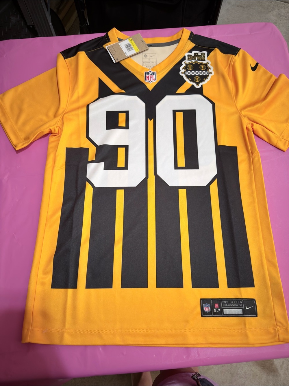 Nike Men’s Stealers Yellow & Black Football Jersey Watt 90 Small